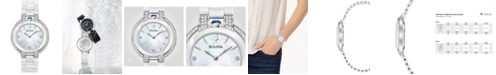 Bulova Women's Rubaiyat Diamond (1/3 ct. t.w.) Stainless Steel and White Ceramic Bracelet Watch 35mm